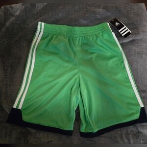 Boys Adidas Green Athletic Shorts